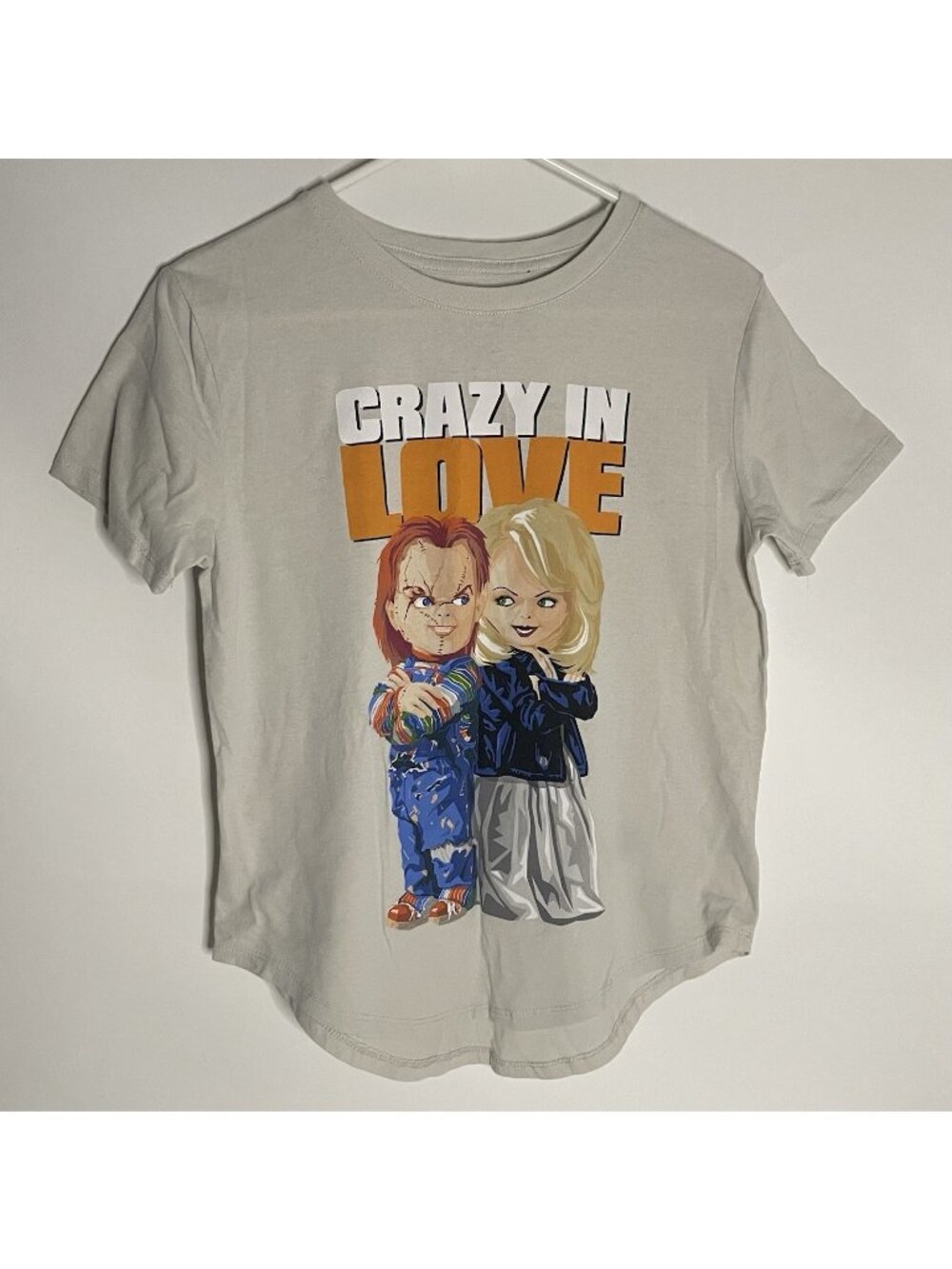 Chucky Tiffany Crazy in Love T Shirt sz M Childs Play Horror Movie Graphic Tee